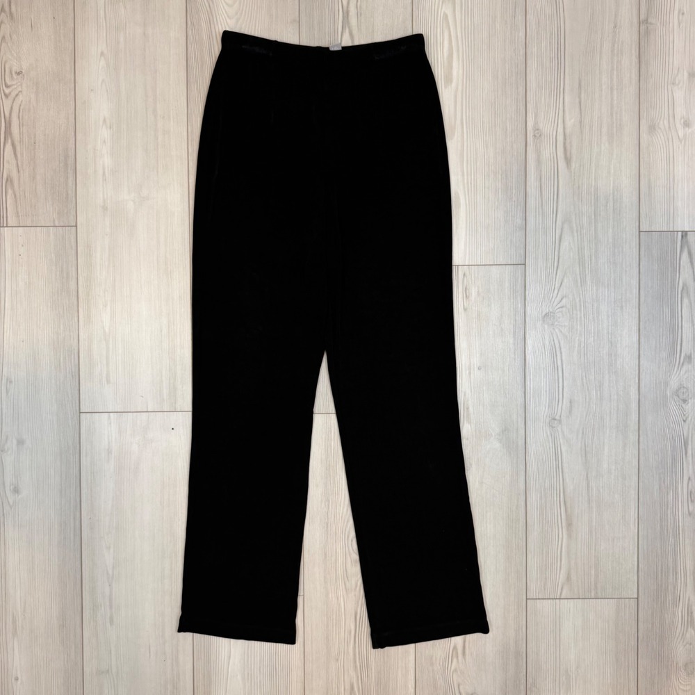 Chicos Travelers Black Slinky Knit Pull On Pants Size 1 Regular Acetate Spandex
